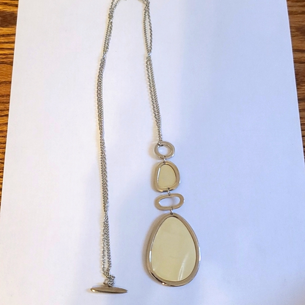 Lia Sophia Silver Ivory Charm Necklace
